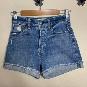 Abercrombie & Fitch Medium Wash High Rise Dad Shorts 00/24